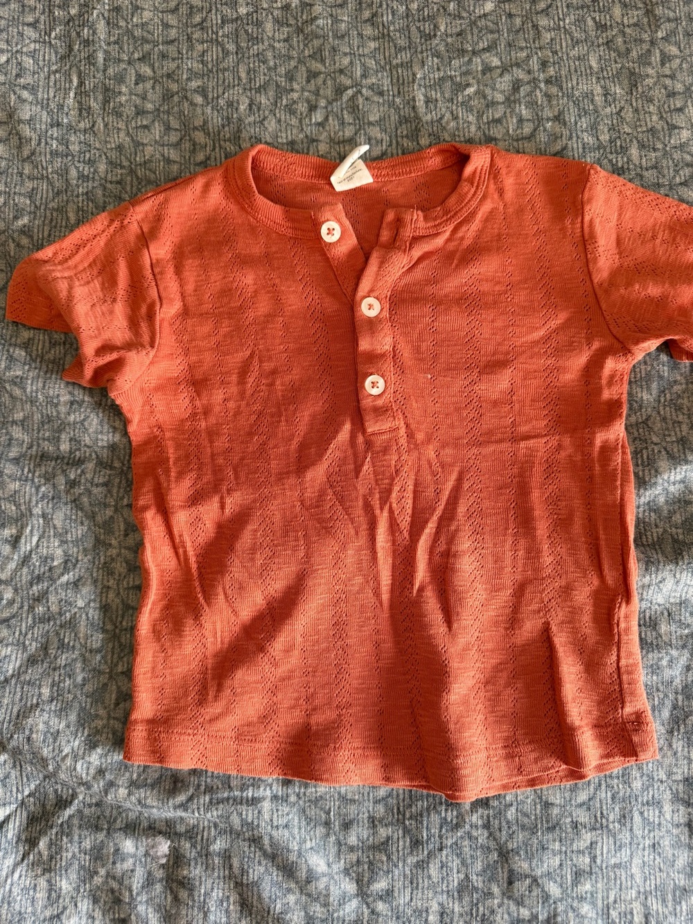 kate quinn Orange Short Sleeve Henley Top